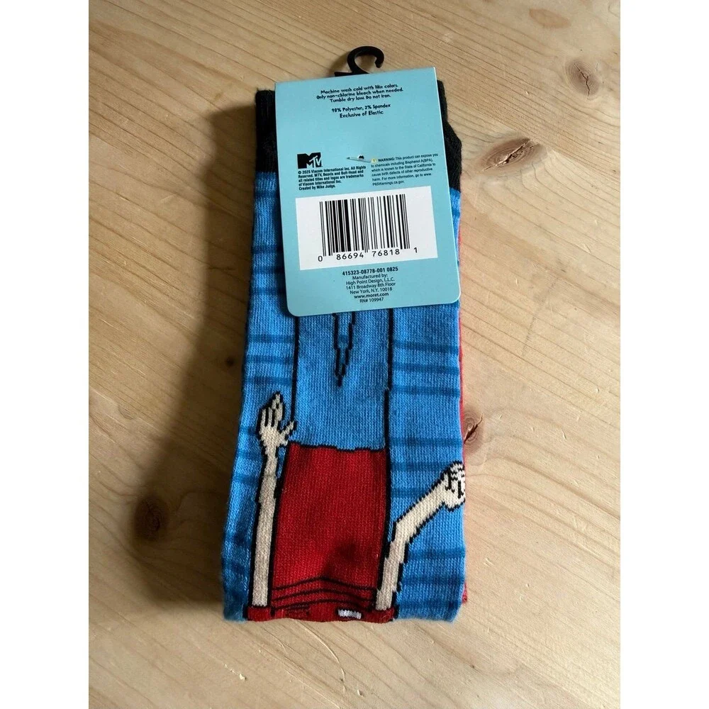 Beavis and Butthead Blue Crew Socks